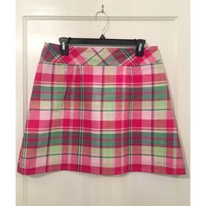 JUST MADRAS Pink and Green A-Line Skirt - Medium